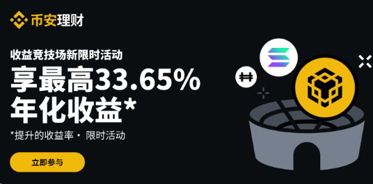 币安理财竞技场：最高可享33.65%年化收益率，每周新限时活动不容错过